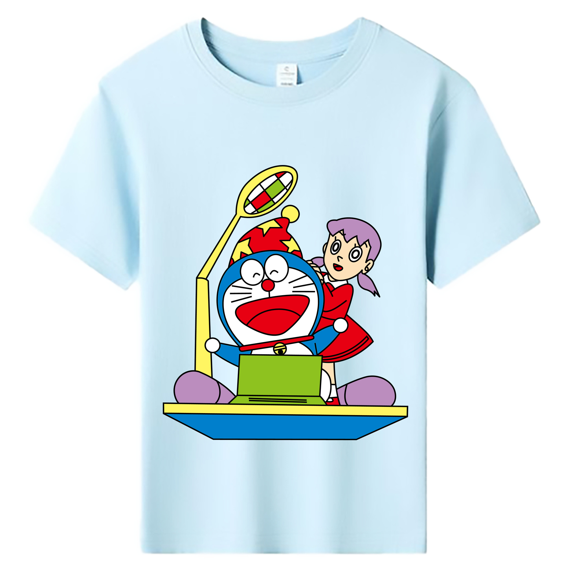（画像用） ドラえもん みなもと しずか Doraemon Shizuka Minamoto 綿100％キッズTシャツ（フロントプリント）
